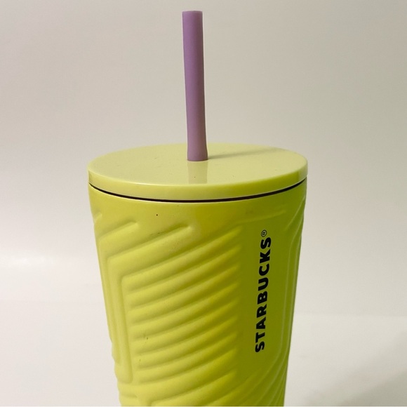Starbucks 2024 Winter Angular Neon Yellow Stainless Steel Tumbler - Picture 2 of 16